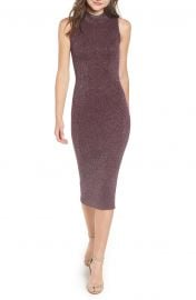 Chelsea28 Metallic Ribbed Body-Con Dress at Nordstrom